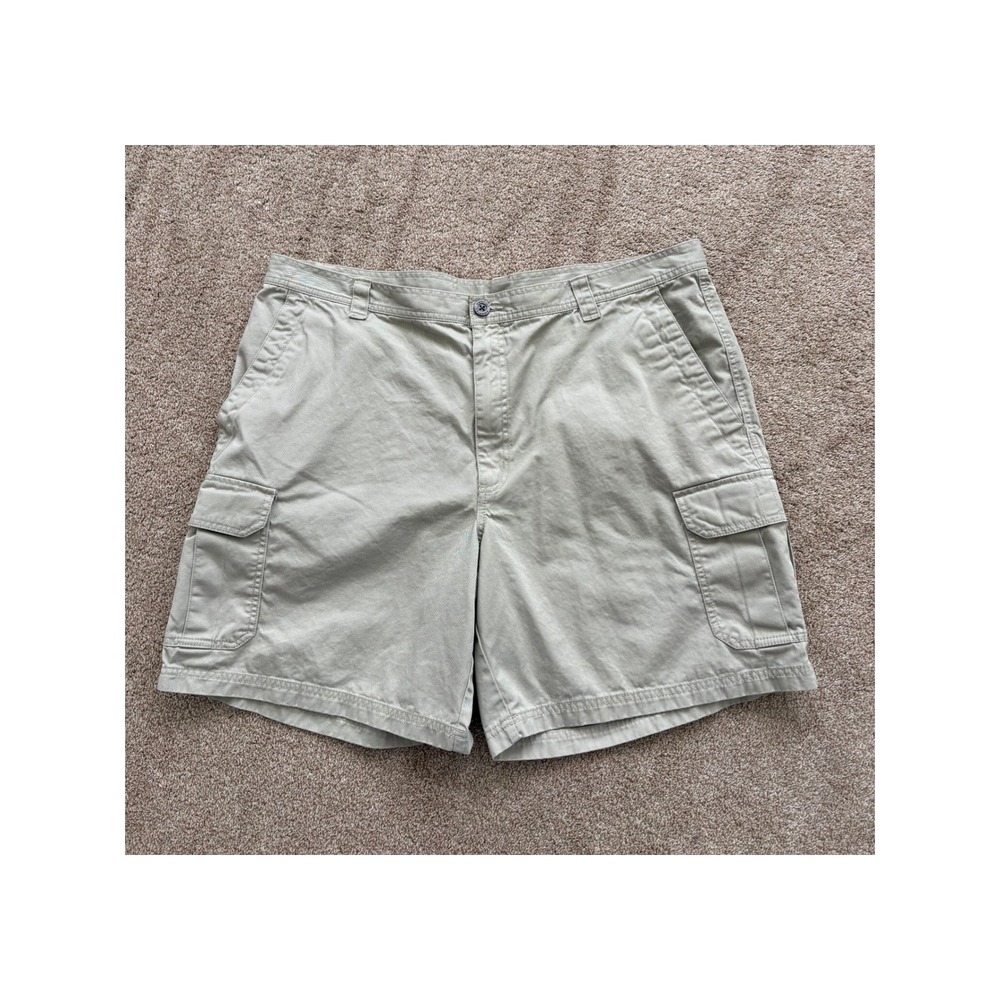 Columbia Mens Cargo Shorts 42 Khaki Tan Cotton Twill Hiking Outdoor Utility 8in